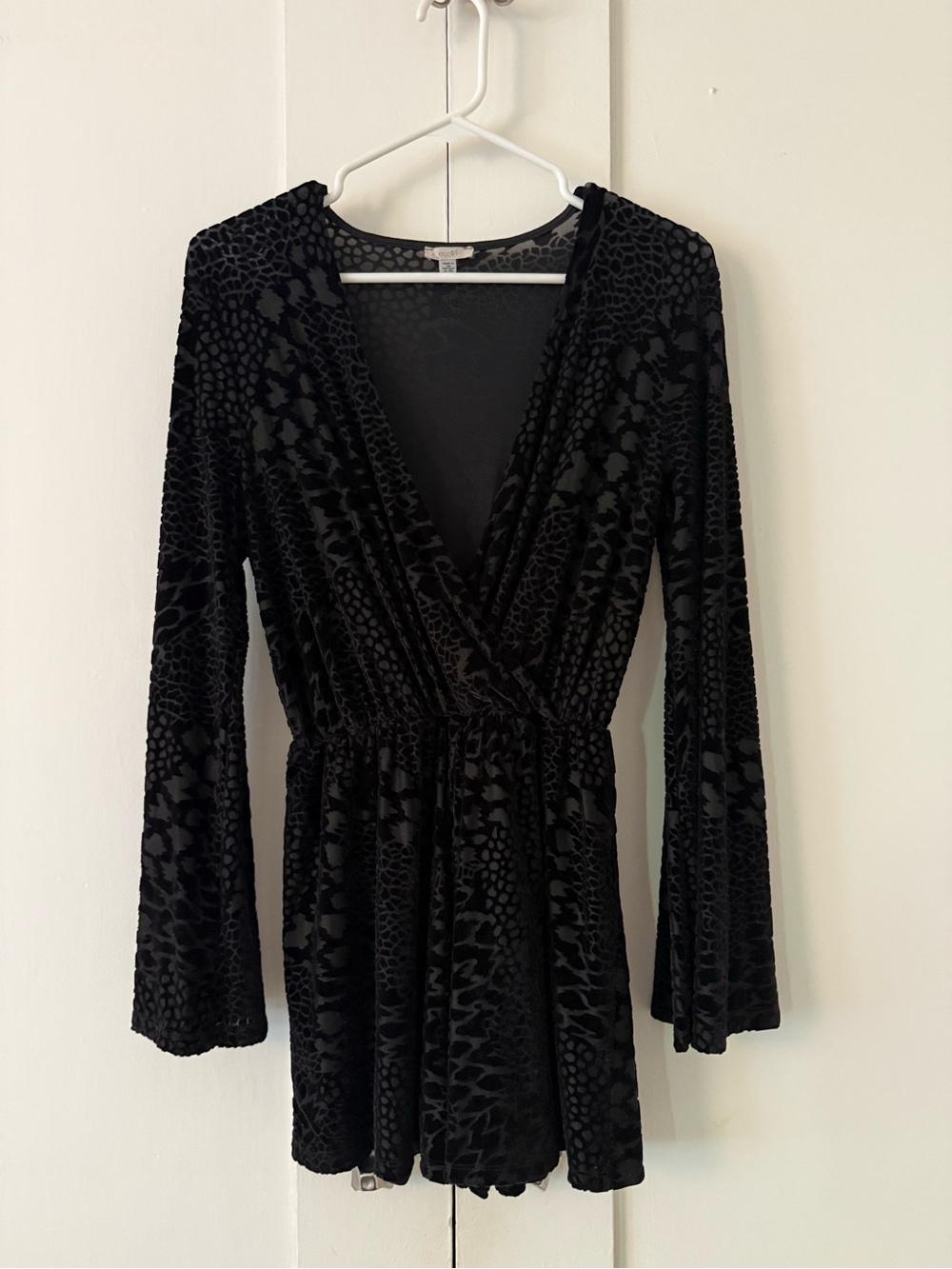 Anthropologie Ecote Black textured top with connected shorts